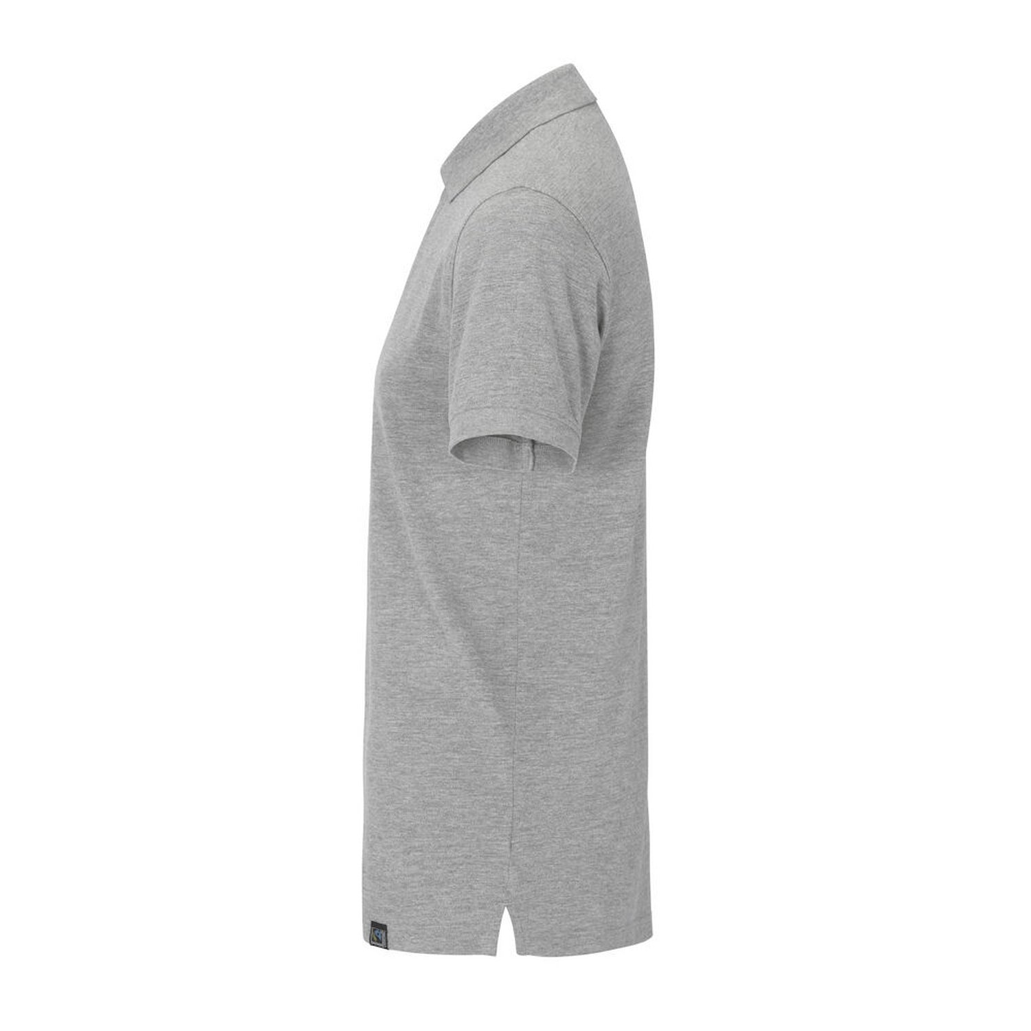 Grey Melange - Side - Cottover Mens Pique Polo Shirt