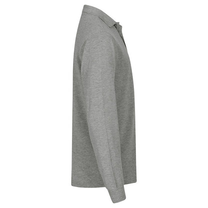 Grey Melange - Side - Clique Mens Manhattan Polo Shirt