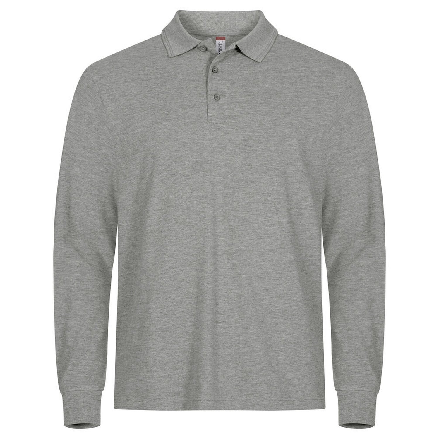 Grey Melange - Front - Clique Mens Manhattan Polo Shirt