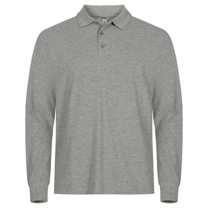 Grey Melange - Front - Clique Mens Manhattan Polo Shirt