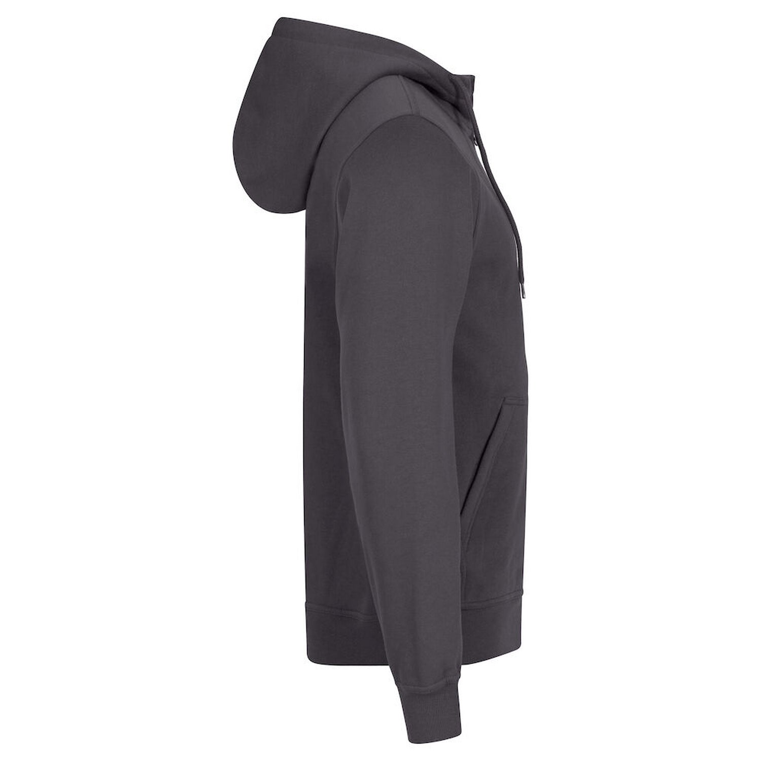 Metal Grey - Side - Clique Mens Miami Full Zip Hoodie