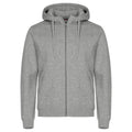 Grey Melange - Front - Clique Mens Miami Full Zip Hoodie