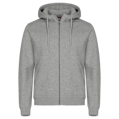 Grey Melange - Front - Clique Mens Miami Full Zip Hoodie
