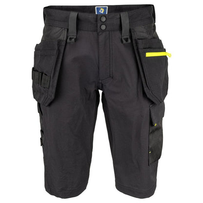 Black - Front - Projob Mens Stretch Cargo Shorts