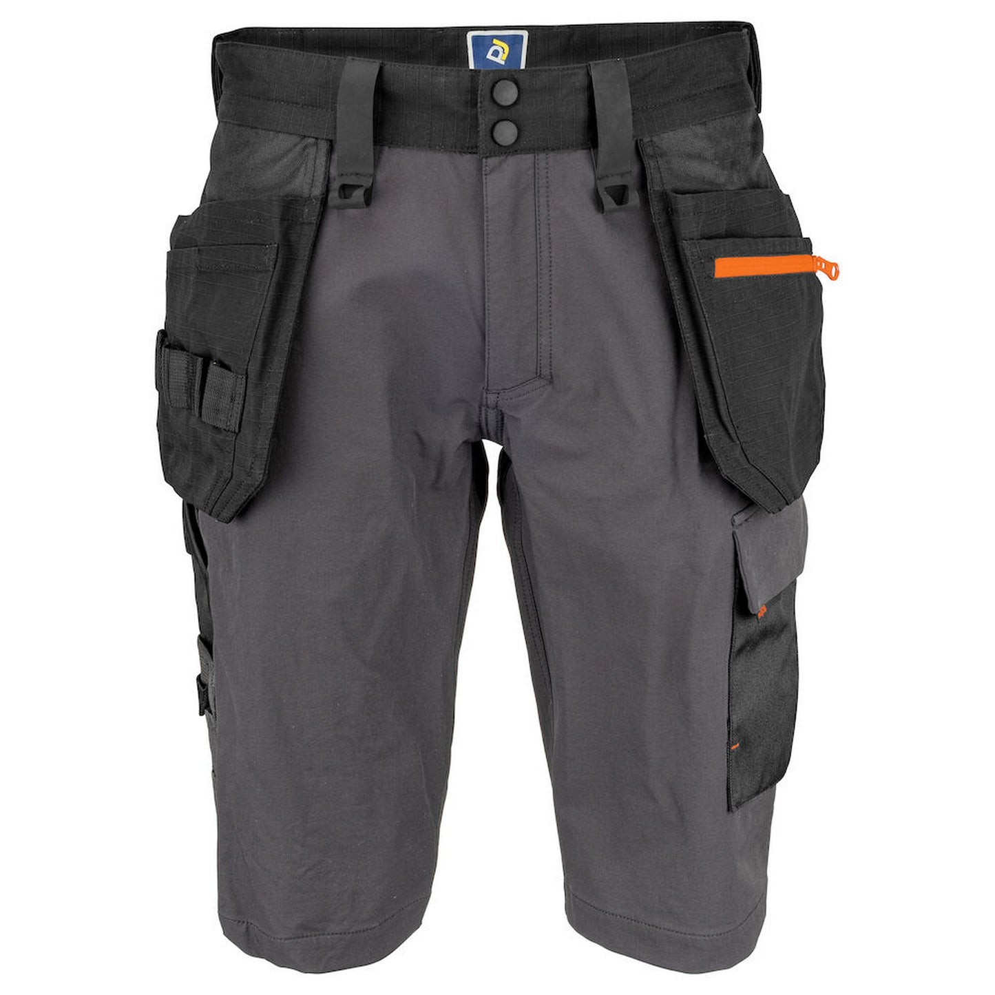 Grey - Front - Projob Mens Stretch Cargo Shorts