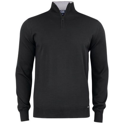 Black - Front - Cutter & Buck Unisex Adult Everett Quarter Zip Sweatshirt
