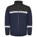 Navy-Black - Front - Projob Mens 7300 Fleece Jacket
