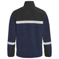 Navy-Black - Back - Projob Mens 7300 Fleece Jacket