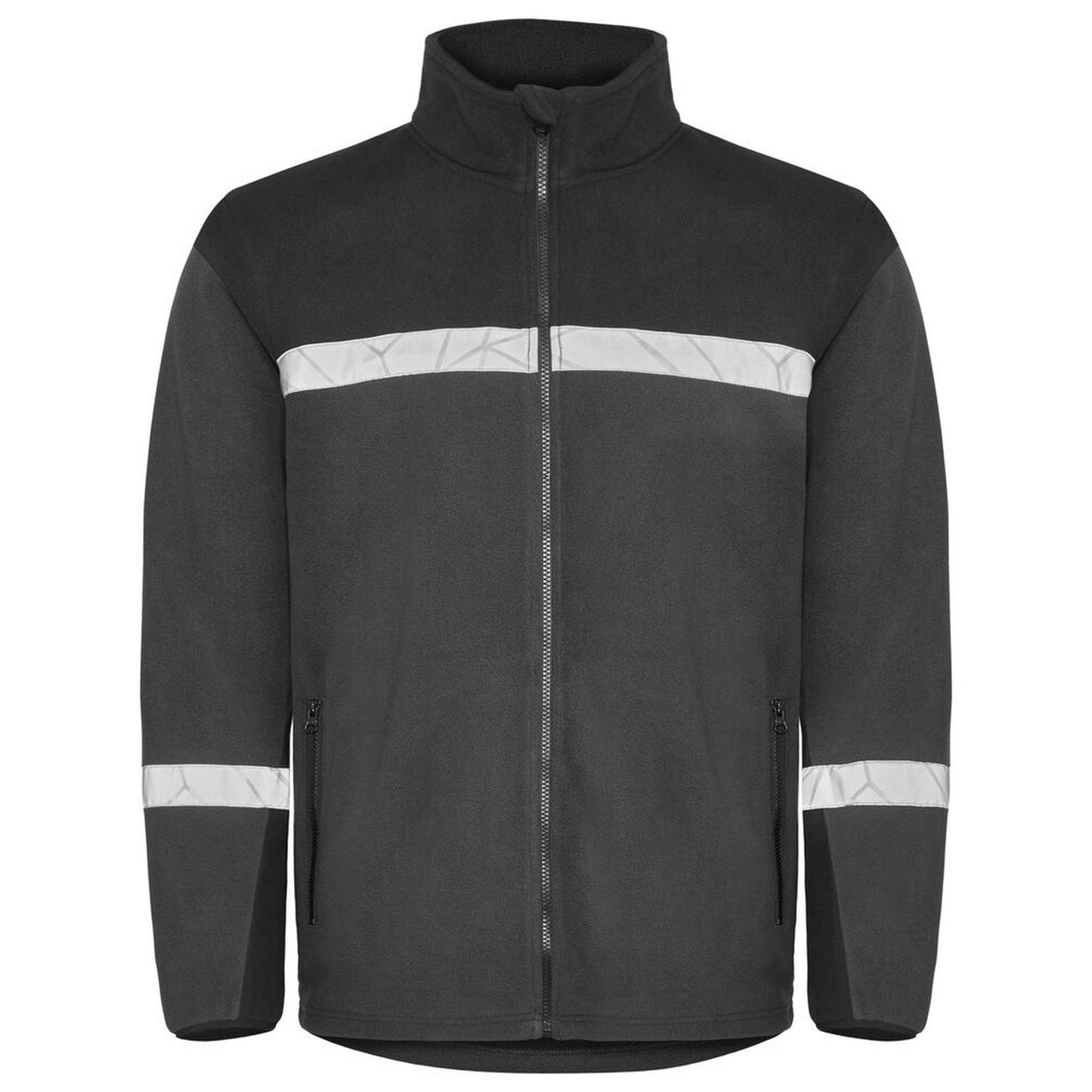 Grey-Black - Front - Projob Mens 7300 Fleece Jacket