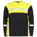 Black-Yellow - Front - Projob Mens Progression Hi-Vis Long-Sleeved T-Shirt