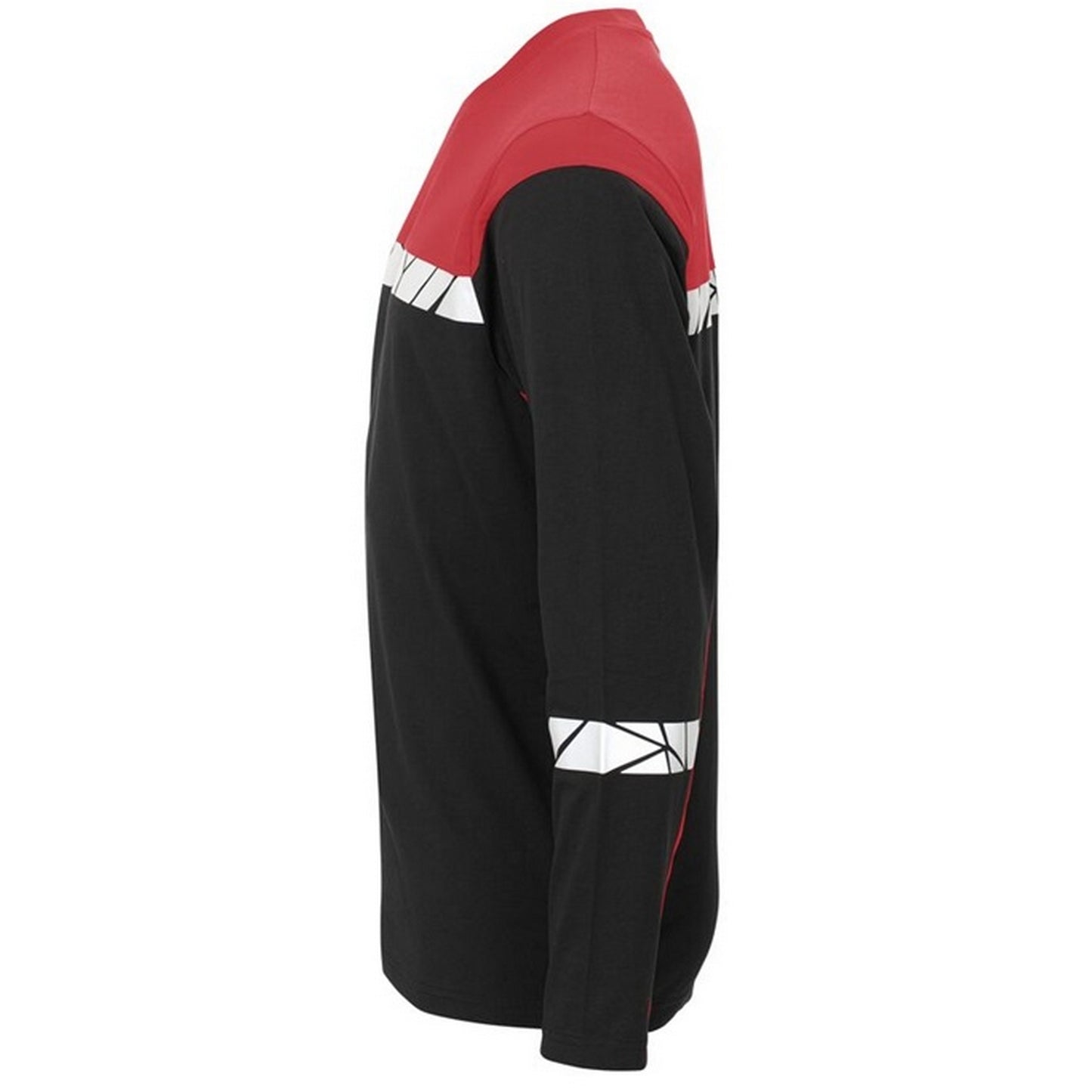 Black-Red - Side - Projob Mens Progression Hi-Vis Long-Sleeved T-Shirt