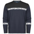 Navy-Black - Front - Projob Mens Progression Hi-Vis Long-Sleeved T-Shirt
