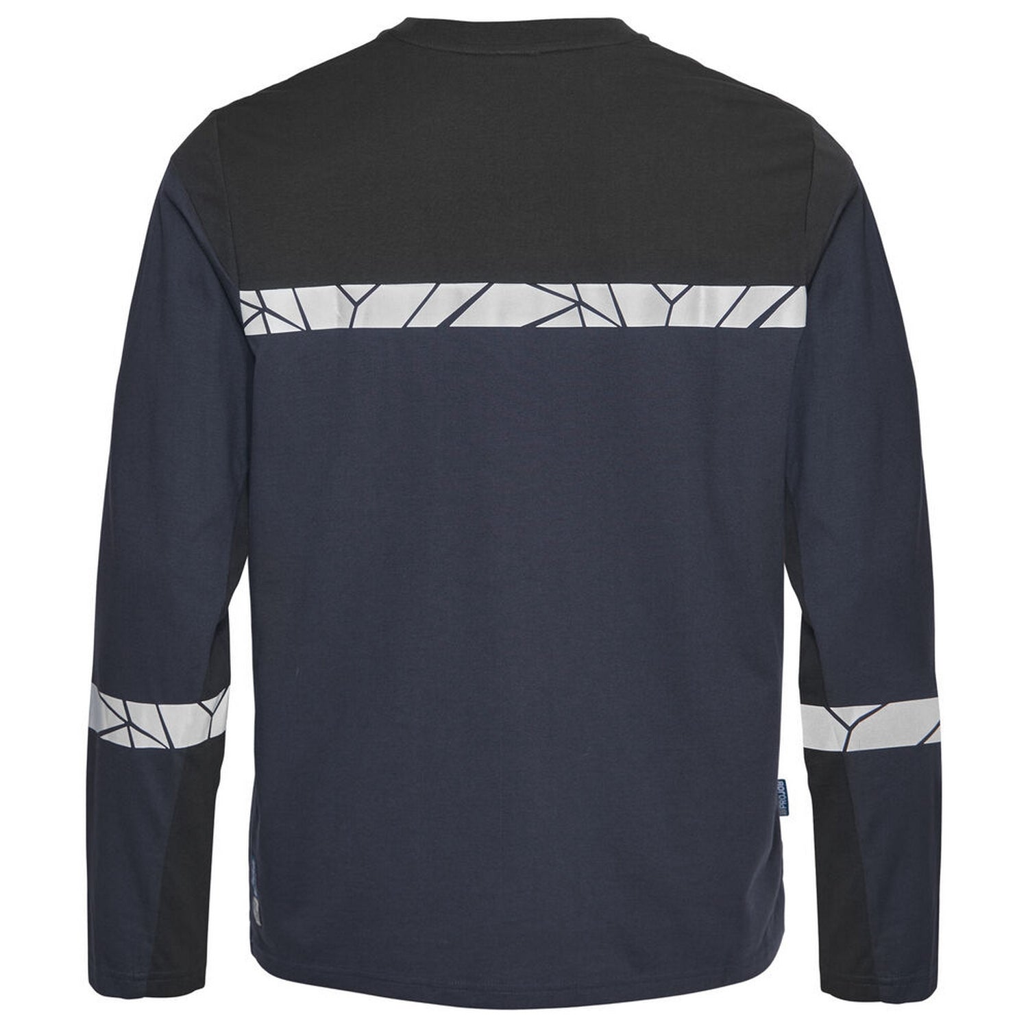Navy-Black - Back - Projob Mens Progression Hi-Vis Long-Sleeved T-Shirt