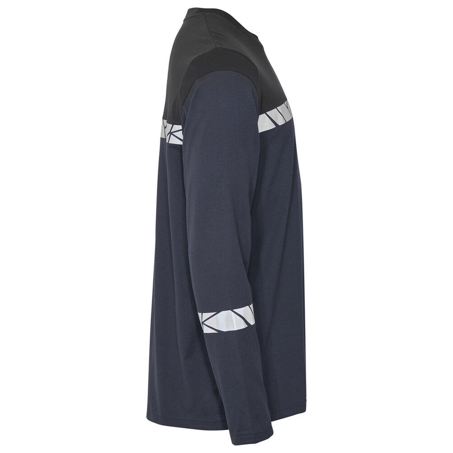 Navy-Black - Side - Projob Mens Progression Hi-Vis Long-Sleeved T-Shirt