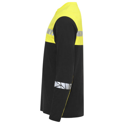 Black-Yellow - Lifestyle - Projob Mens Progression Hi-Vis Long-Sleeved T-Shirt