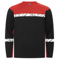 Black-Red - Front - Projob Mens Progression Hi-Vis Long-Sleeved T-Shirt