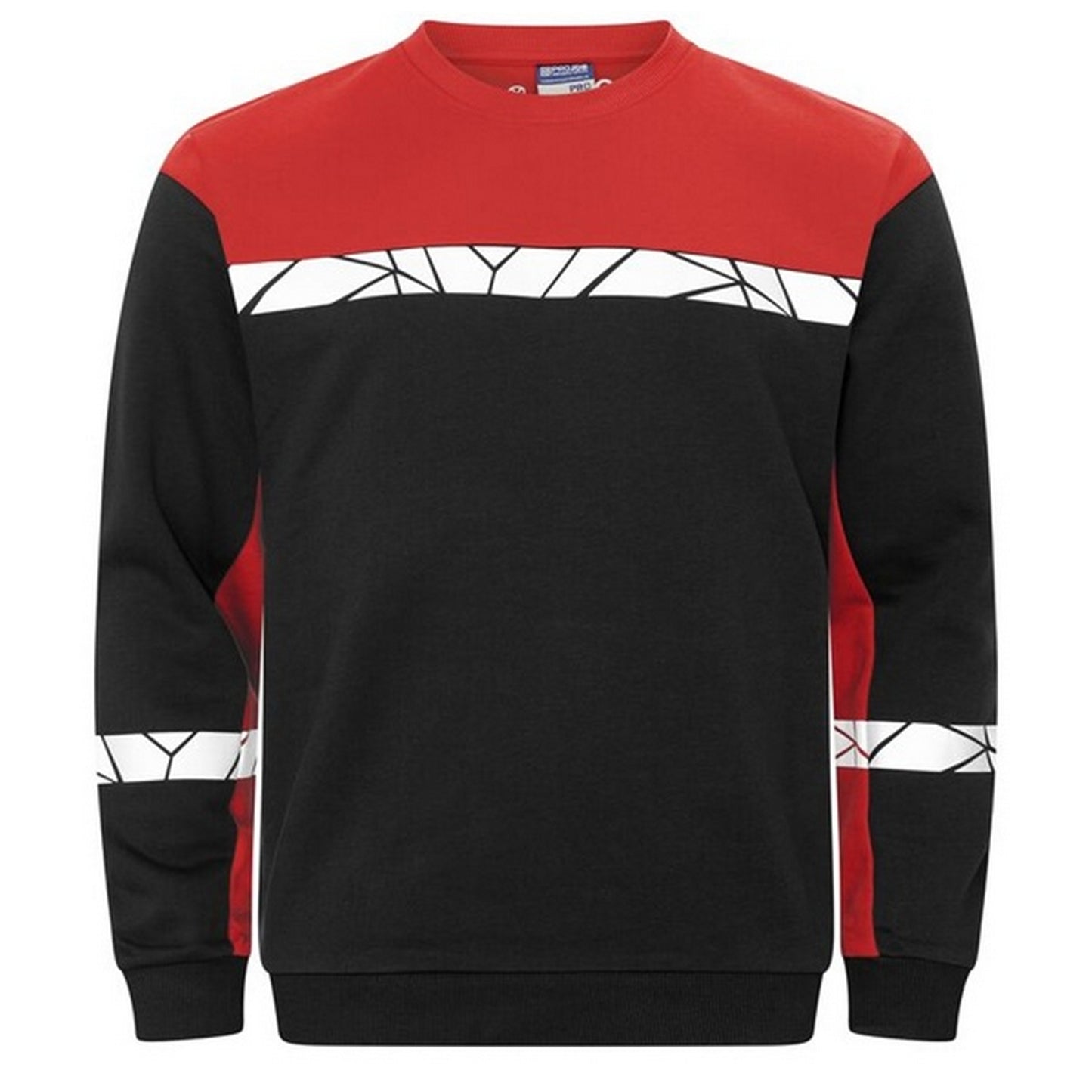 Black-Red - Front - Projob Mens Progression Hi-Vis Sweatshirt