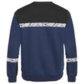 Navy-Black - Back - Projob Mens Progression Hi-Vis Sweatshirt