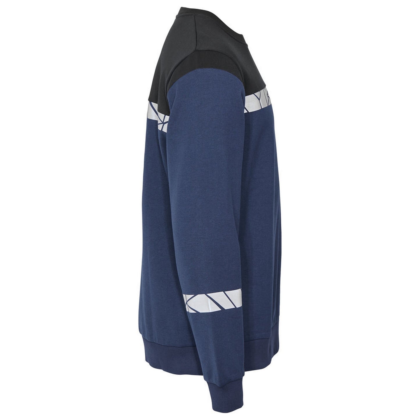 Navy-Black - Side - Projob Mens Progression Hi-Vis Sweatshirt