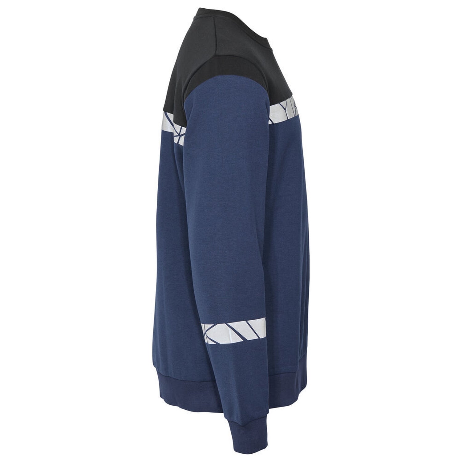 Navy-Black - Side - Projob Mens Progression Hi-Vis Sweatshirt