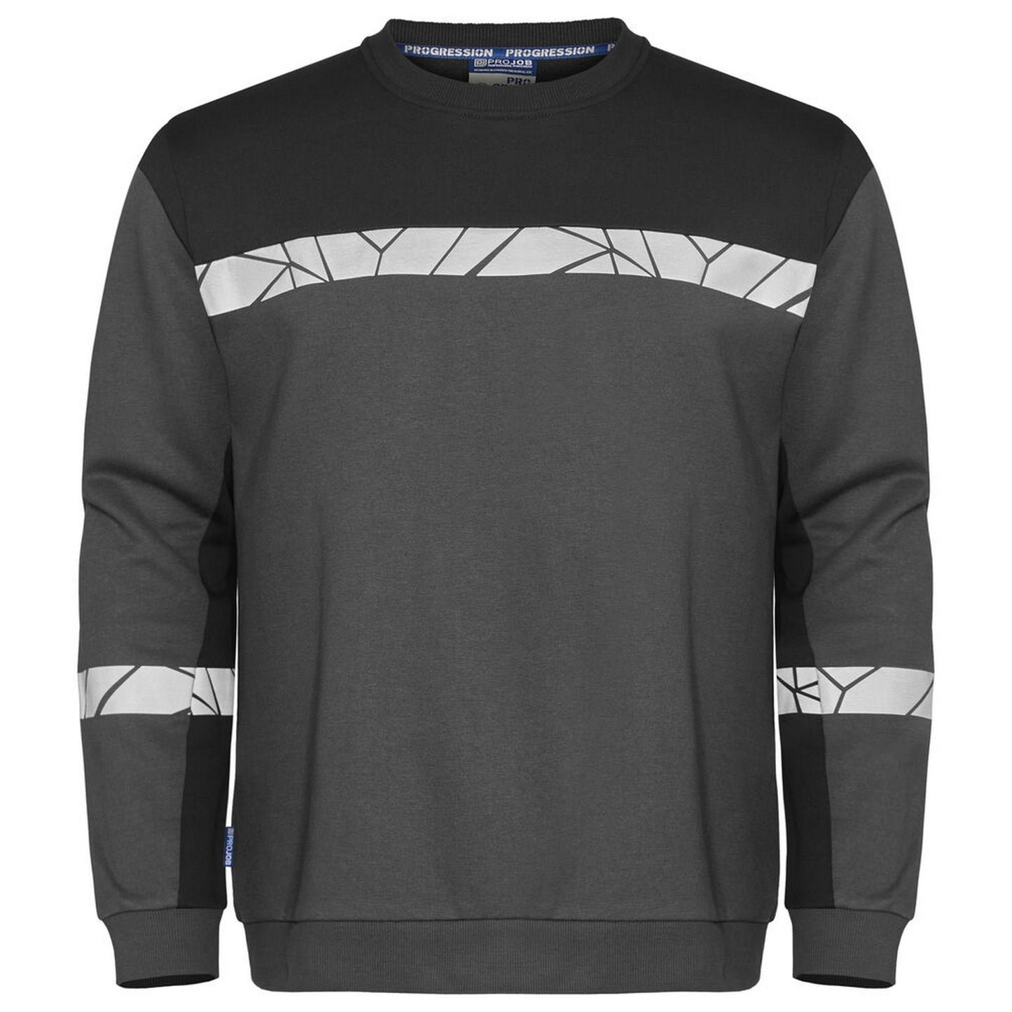 Grey-Black - Front - Projob Mens Progression Hi-Vis Sweatshirt