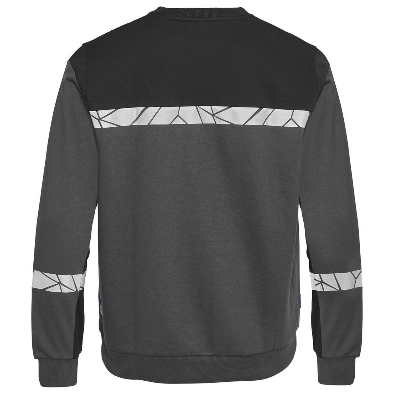 Grey-Black - Back - Projob Mens Progression Hi-Vis Sweatshirt