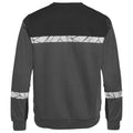 Grey-Black - Back - Projob Mens Progression Hi-Vis Sweatshirt