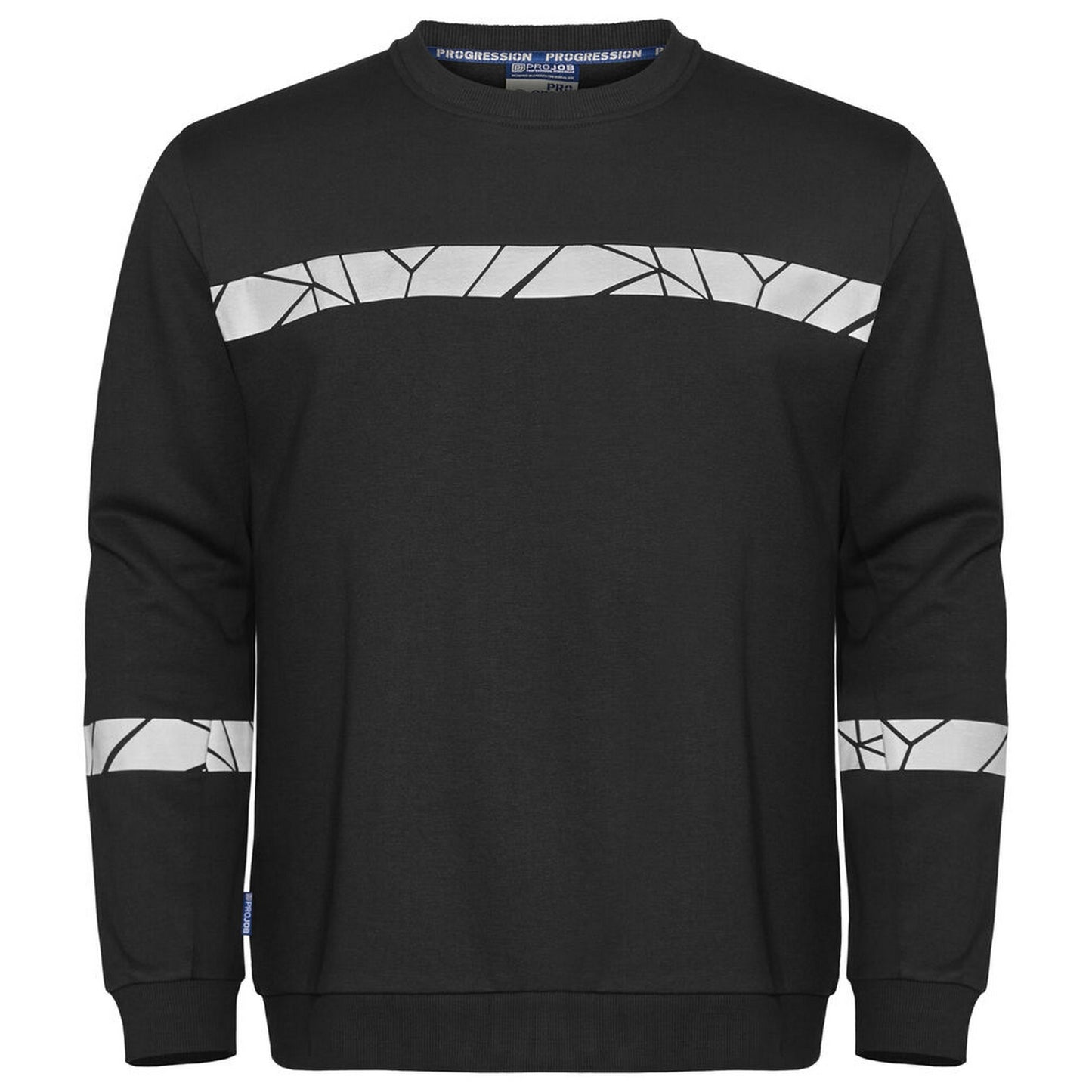 Black - Front - Projob Mens Progression Hi-Vis Sweatshirt