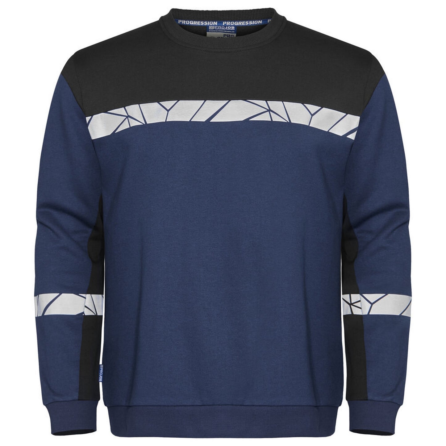 Navy-Black - Front - Projob Mens Progression Hi-Vis Sweatshirt