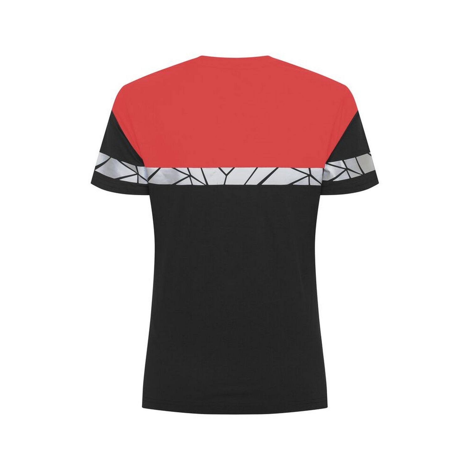 Black-Red - Back - Projob Womens-Ladies Progression Hi-Vis T-Shirt
