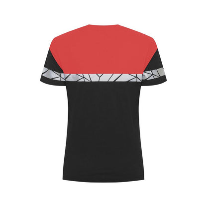 Black-Red - Back - Projob Womens-Ladies Progression Hi-Vis T-Shirt