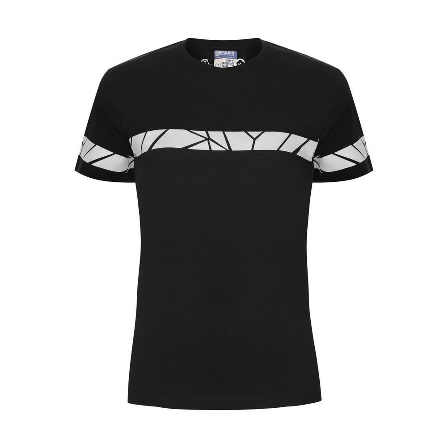 Black - Front - Projob Womens-Ladies Progression Hi-Vis T-Shirt