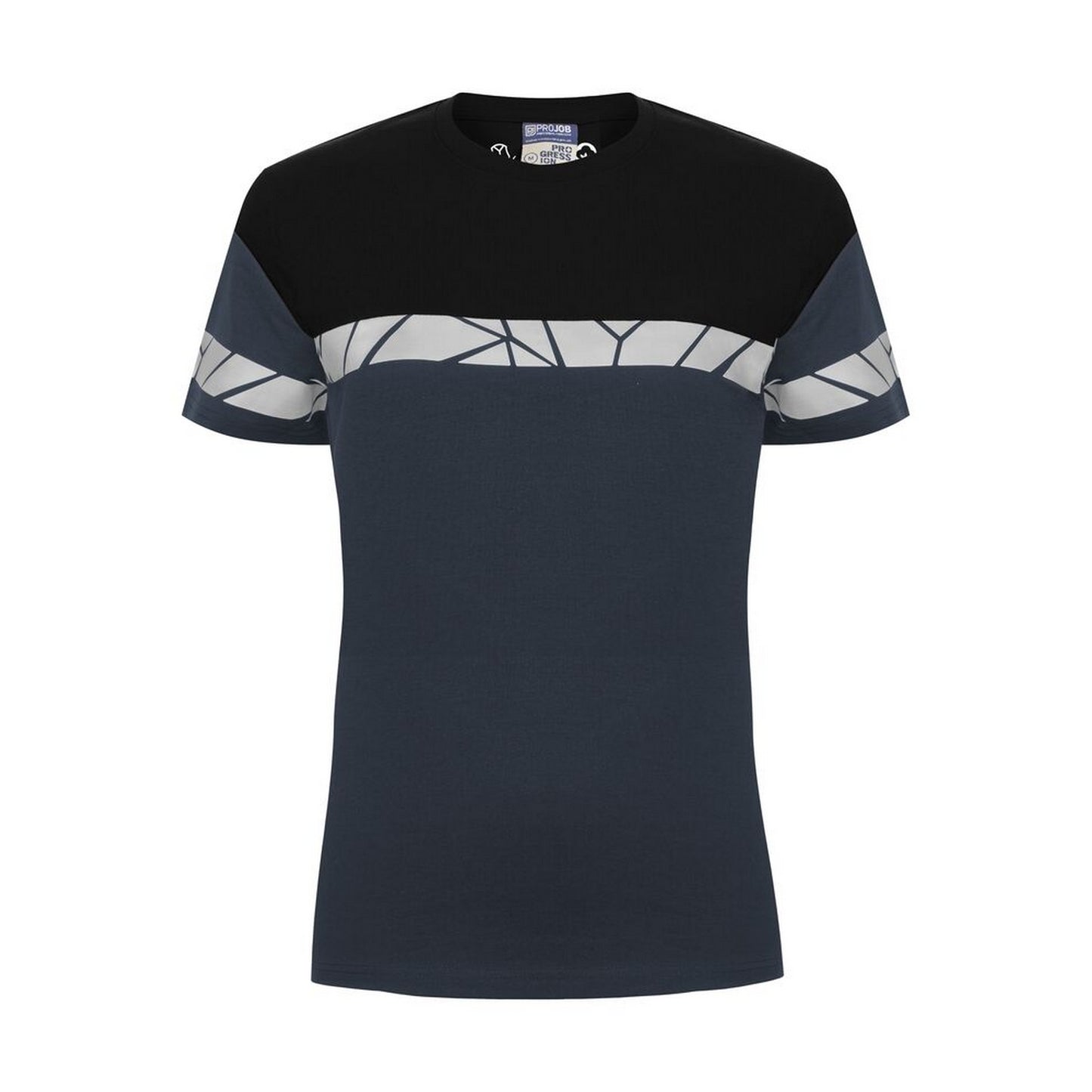 Navy-Black - Front - Projob Womens-Ladies Progression Hi-Vis T-Shirt