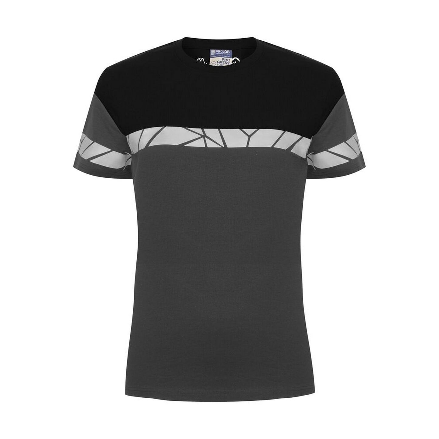 Grey-Black - Front - Projob Womens-Ladies Progression Hi-Vis T-Shirt