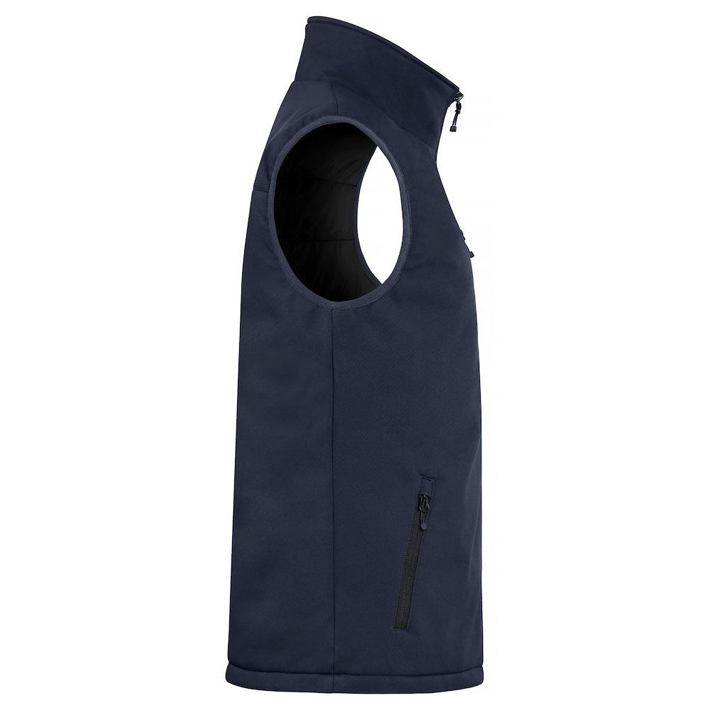 Dark Navy - Side - Clique Mens Softshell Padded Gilet