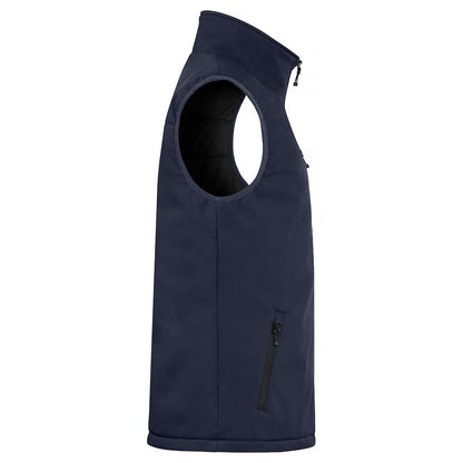 Dark Navy - Side - Clique Mens Softshell Padded Gilet