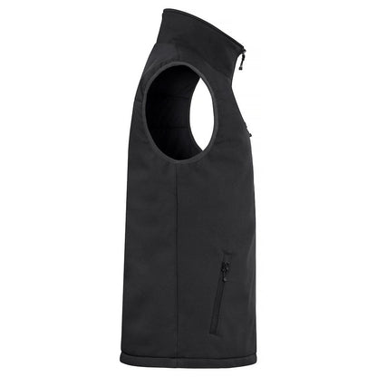 Black - Side - Clique Mens Softshell Padded Gilet