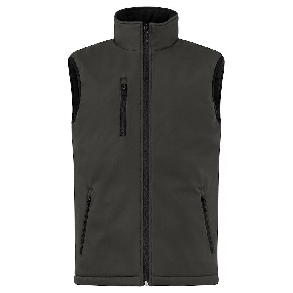 Dark Grey - Front - Clique Mens Softshell Padded Gilet