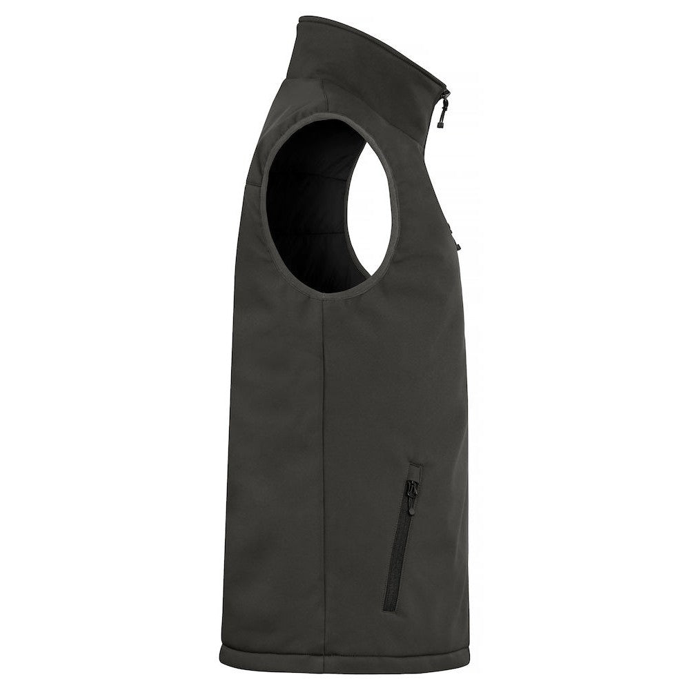 Dark Grey - Side - Clique Mens Softshell Padded Gilet