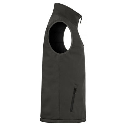 Dark Grey - Side - Clique Mens Softshell Padded Gilet