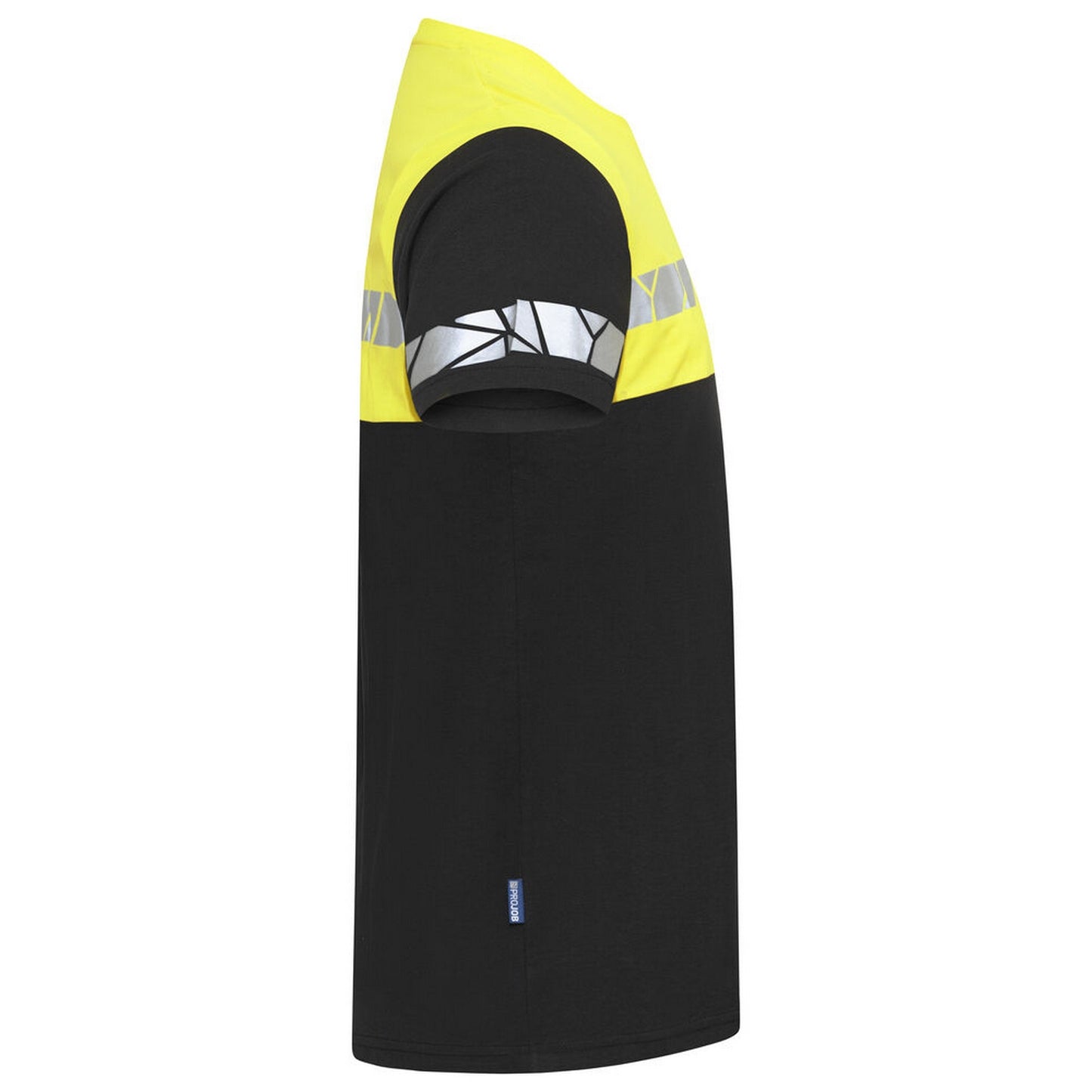 Black-Yellow - Side - Projob Mens Progression High-Vis T-Shirt