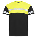 Black-Yellow - Front - Projob Mens Progression High-Vis T-Shirt