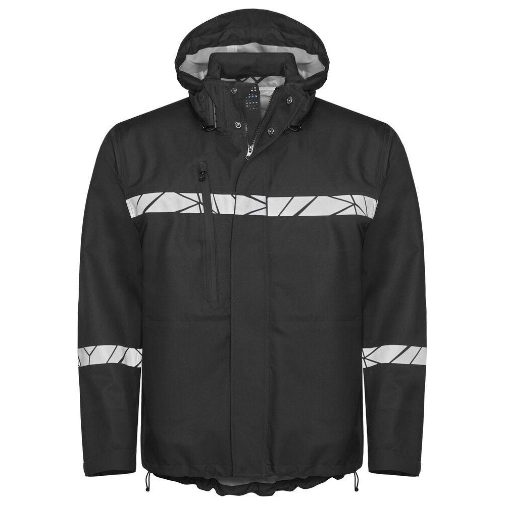 Black - Front - Projob Mens Progression Hi-Vis Soft Shell Jacket