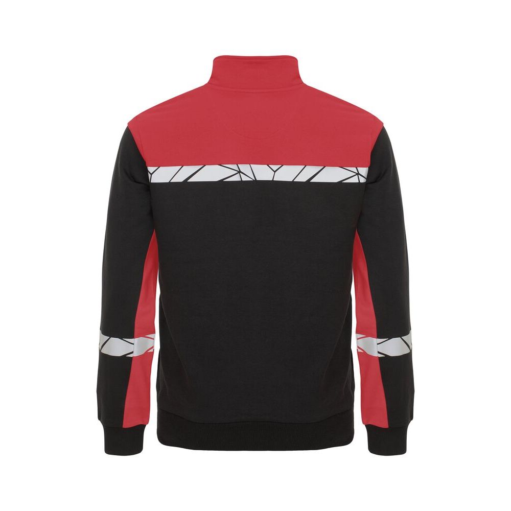 Black-Red - Back - Projob Mens Progression Hi-Vis Full Zip Sweatshirt