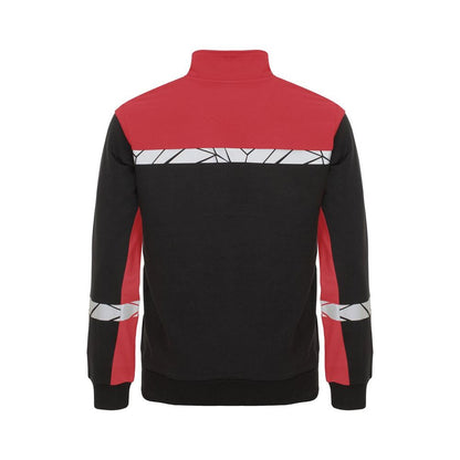 Black-Red - Back - Projob Mens Progression Hi-Vis Full Zip Sweatshirt