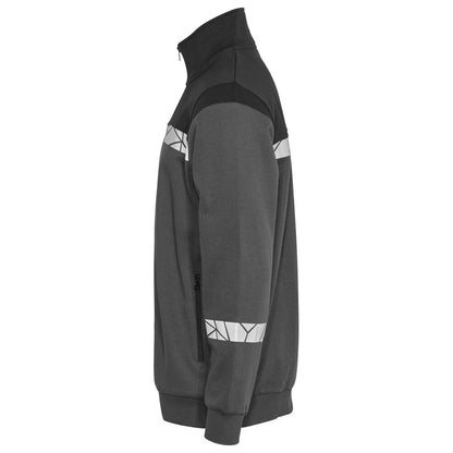 Grey-Black - Lifestyle - Projob Mens Progression Hi-Vis Full Zip Sweatshirt