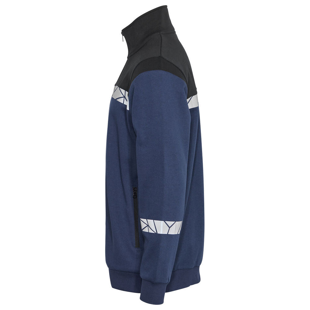 Navy-Black - Lifestyle - Projob Mens Progression Hi-Vis Full Zip Sweatshirt