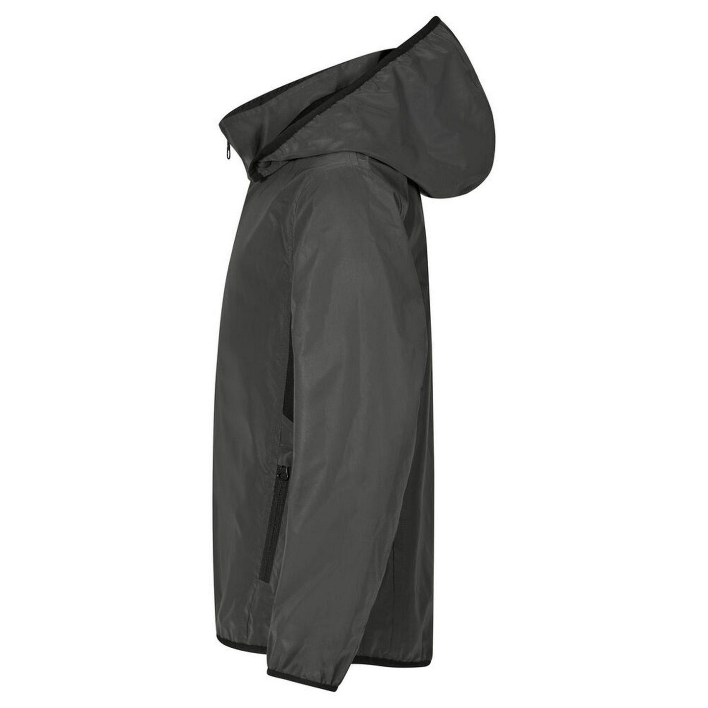Grey - Side - Clique Childrens-Kids Willmar Reflective Jacket