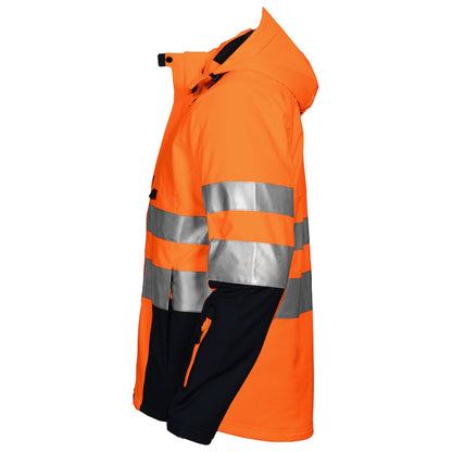 Orange-Black - Side - Projob Mens Functional Hi-Vis Jacket