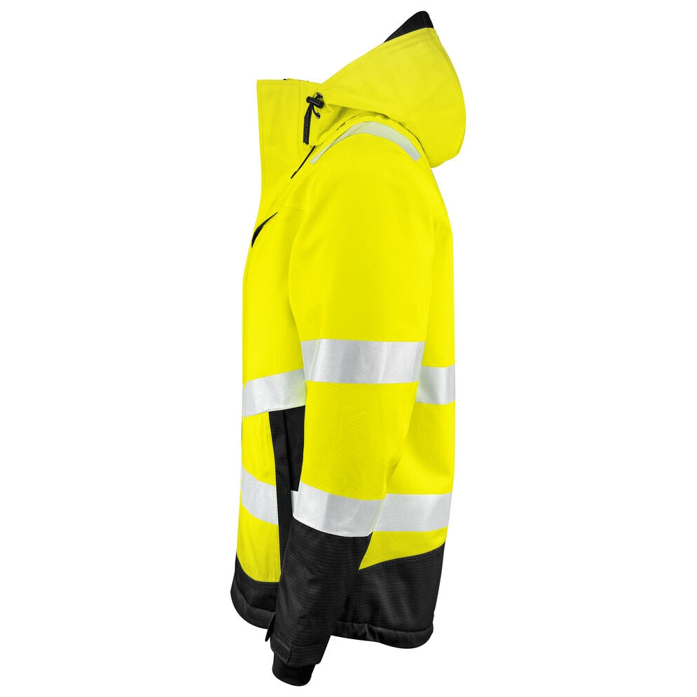 Yellow-Black - Side - Projob Mens Hi-Vis Padded Jacket